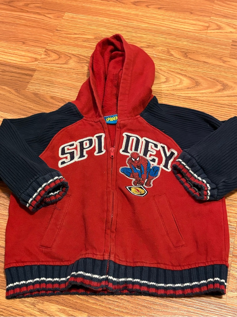 2003 Spidey Red & Navy Hoodie with Spider-Man Patch